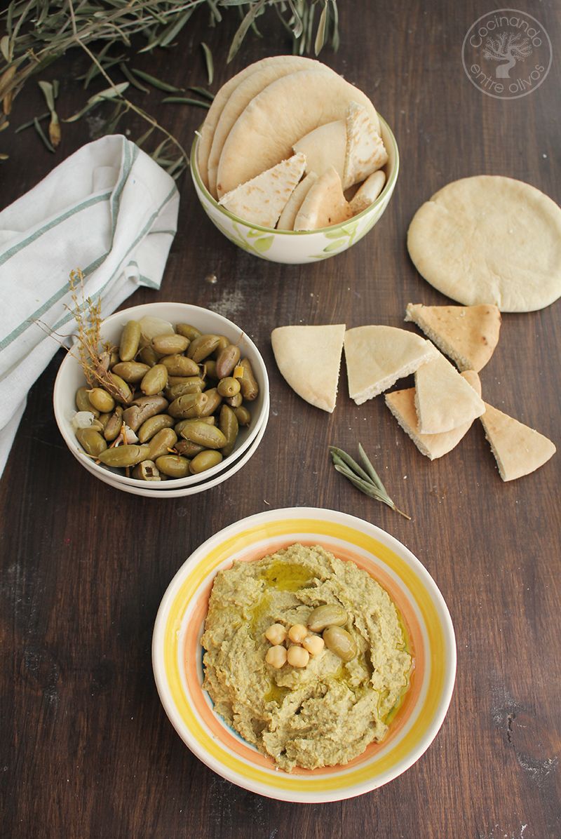 Hummus de aceitunas verdes